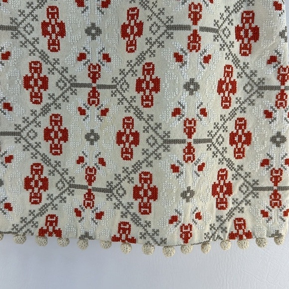 Maeve Cross Stitch Embroidered PomPom Skirt, 6 - Picture 2 of 9